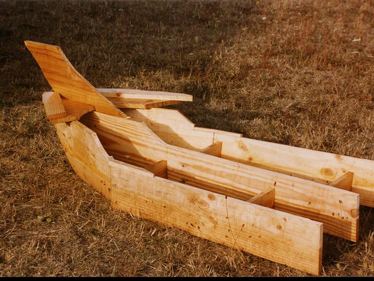 Estructura de madera para sumergir wampo